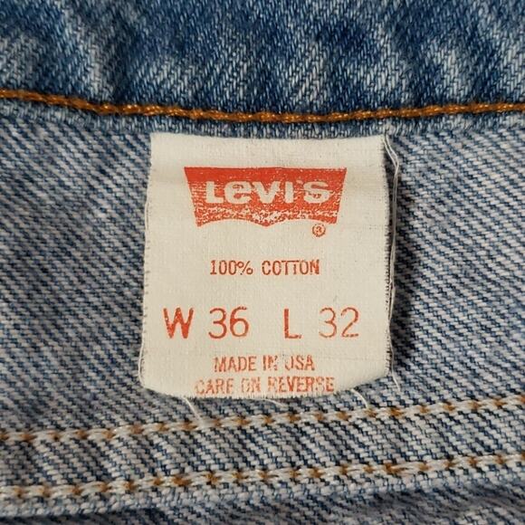 VTG 1992 Orange Tab Made in USA Light Wash 550 Cut Off Shorts, 33" waist - Picture 5 of 9